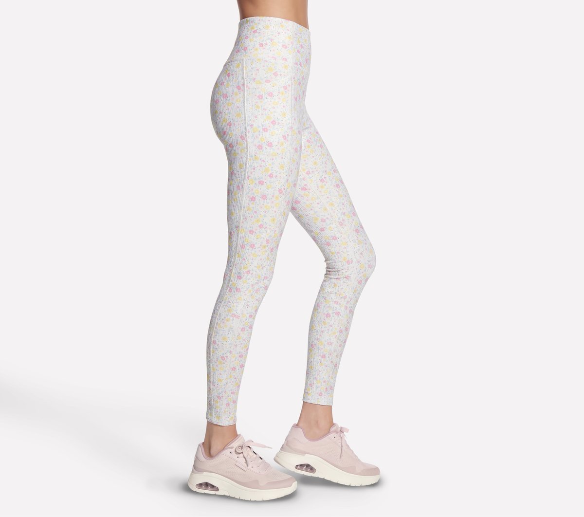 Skechers | GO WALK Rib Floral Full Length High-Waisted Legging