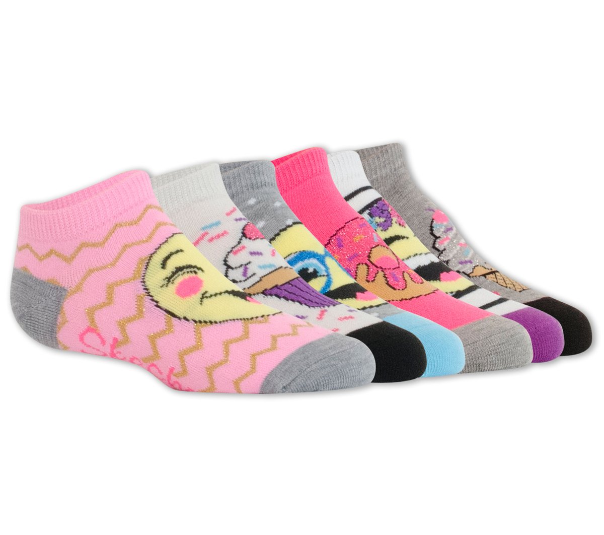 Skechers | 6 Pack Low Cut Emoji Ice Cream Socks