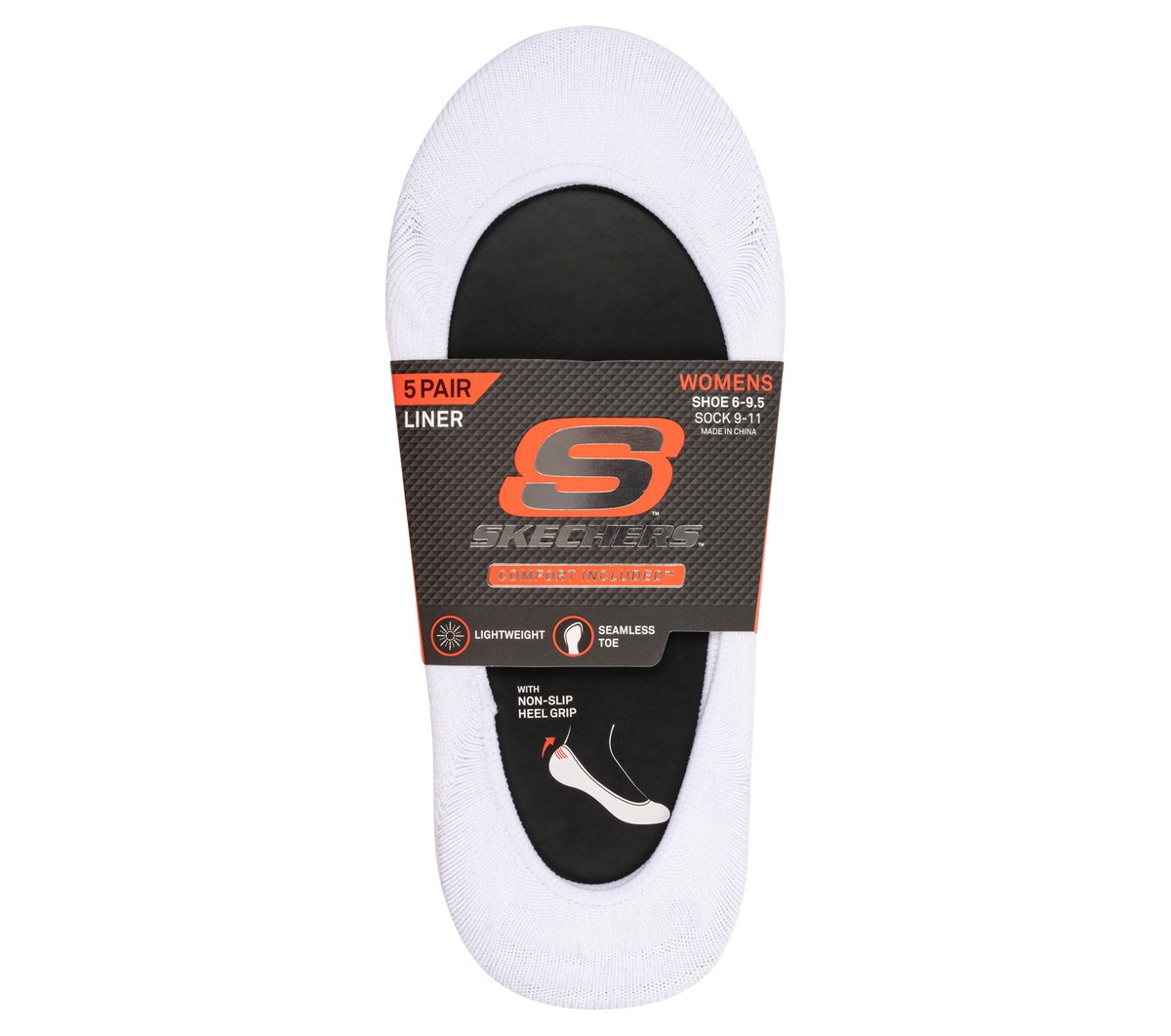 Skechers | 5 Pack Non Terry Solid Liner Socks