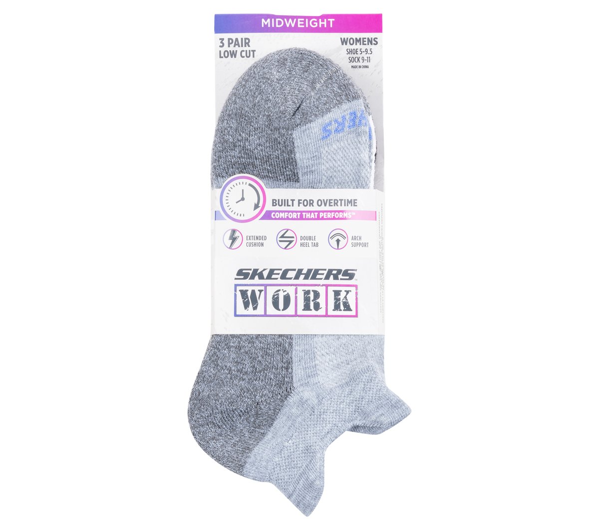 Skechers | Work: Lowcut Heel Tab Socks - 3 Pack