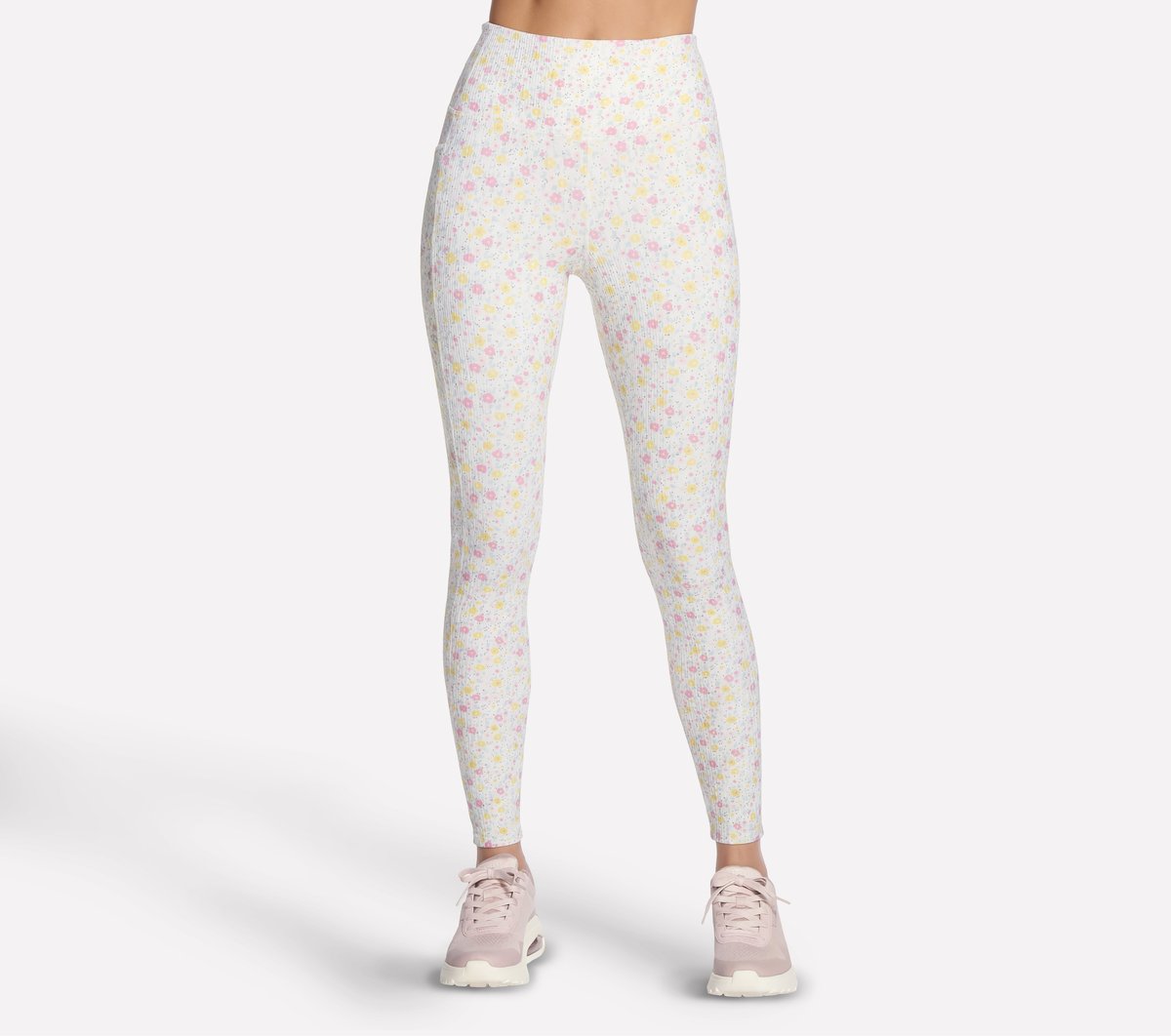 Skechers | GO WALK Rib Floral Full Length High-Waisted Legging