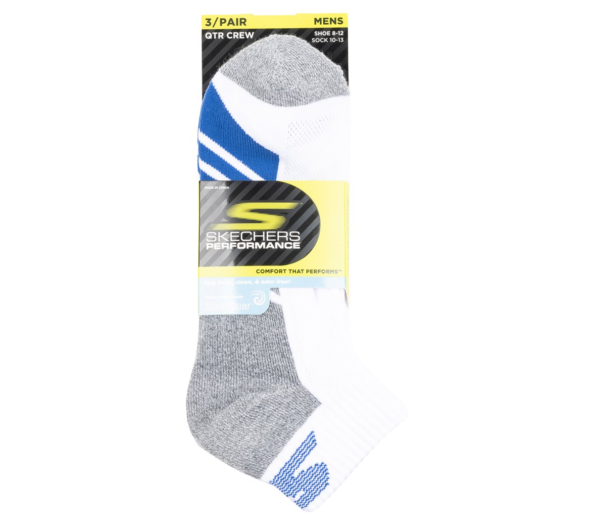 Skechers | 3 Pack Men's Half Terry Quarter Crew Socks