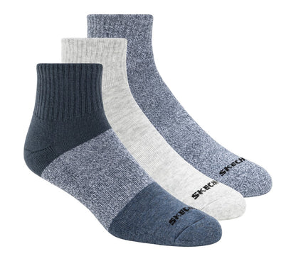 Skechers | 3 Pack Men's Colorblock Quarter Socks