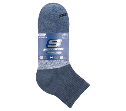 Skechers | 3 Pack Men's Colorblock Quarter Socks