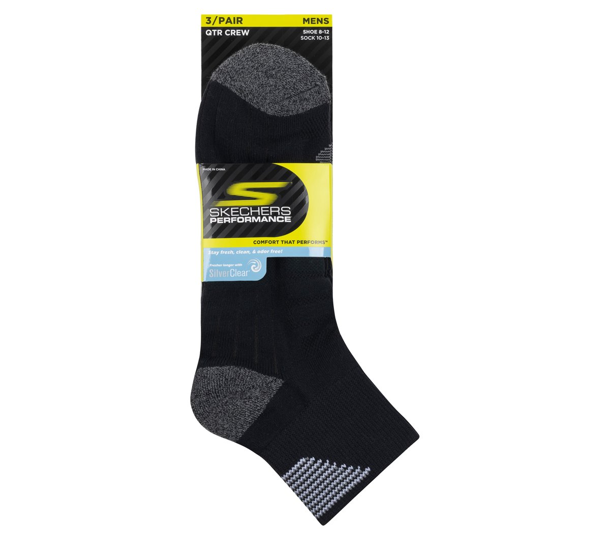 Skechers | 3 Pack Men's Half Terry Quarter Crew Socks