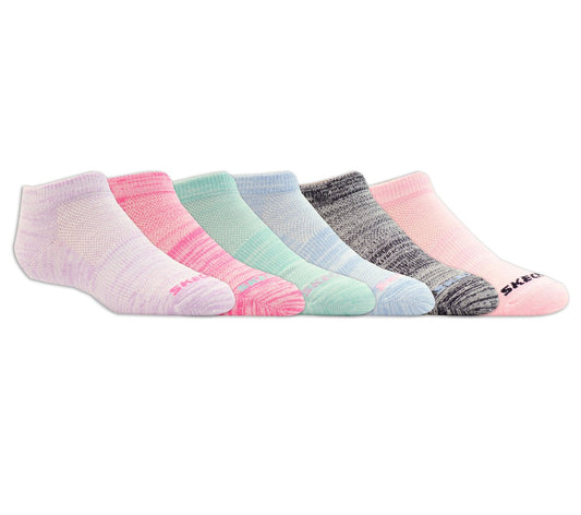 Skechers | 6 Pack Girls' Low Cut Color Stripe Socks