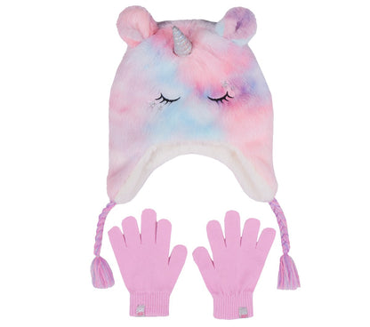 Skechers | Cold Weather Plush Tie-Dye Unicorn Hat Set