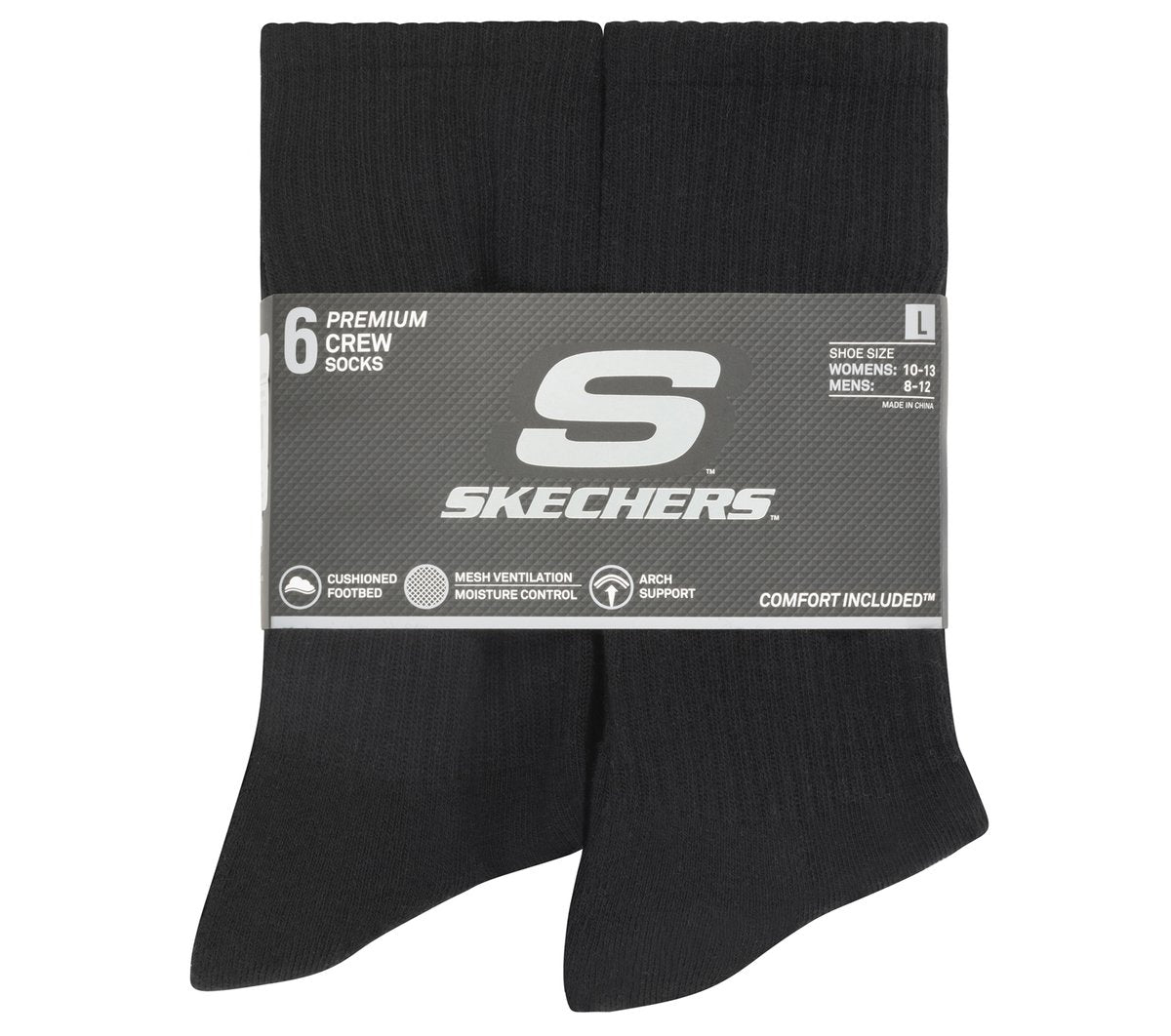 Skechers | 6 Pack Large Core Crew Socks