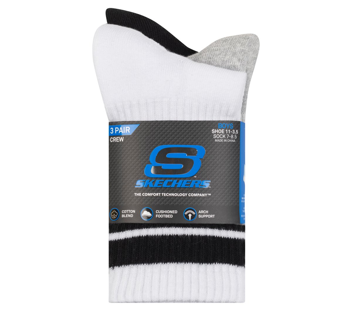 Skechers | 3 Pack Boys' Crew Socks