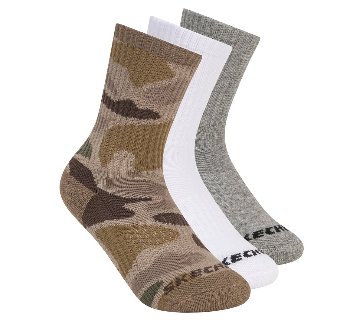 Skechers | 3 Pack Boys' Crew Camo Socks