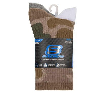 Skechers | 3 Pack Boys' Crew Camo Socks